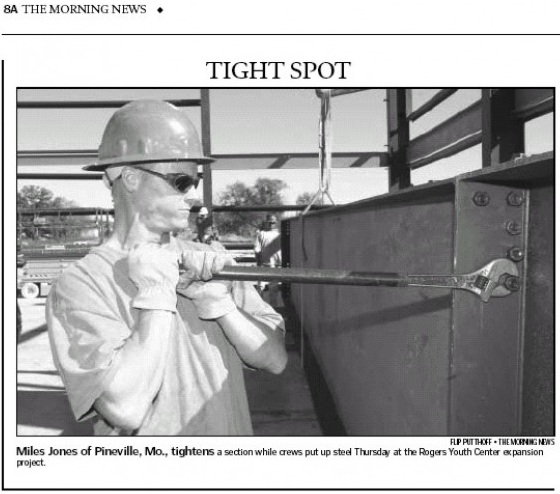 Founder Miles Jones on a steel erection job site